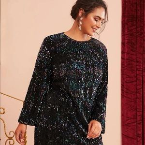 SHEIN Plus Fitted Sequin Dress 3XL